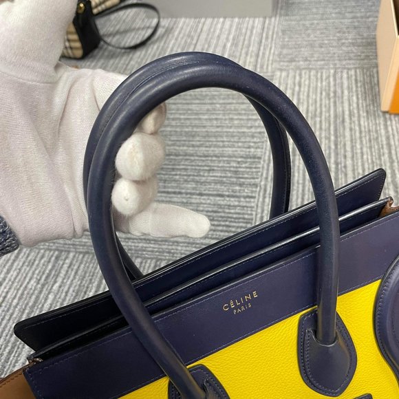 Celine Multicolor Suede And Leather Micro Luggage Tote - Picture 2 of 16